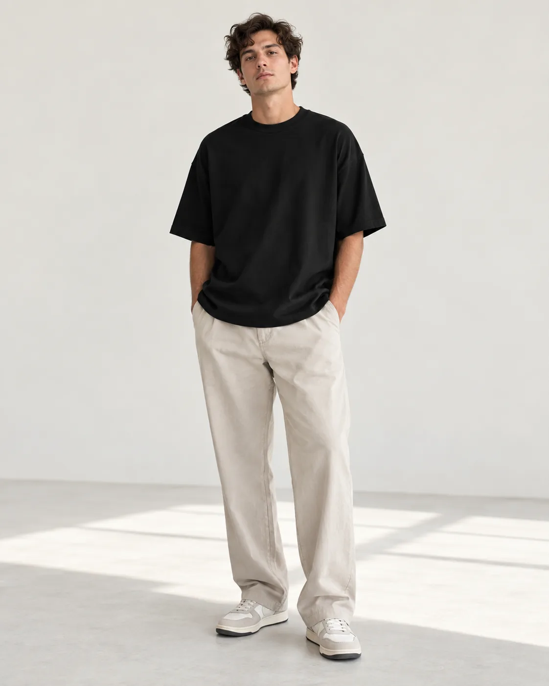Иллюстративный образ: чёрная футболка oversize